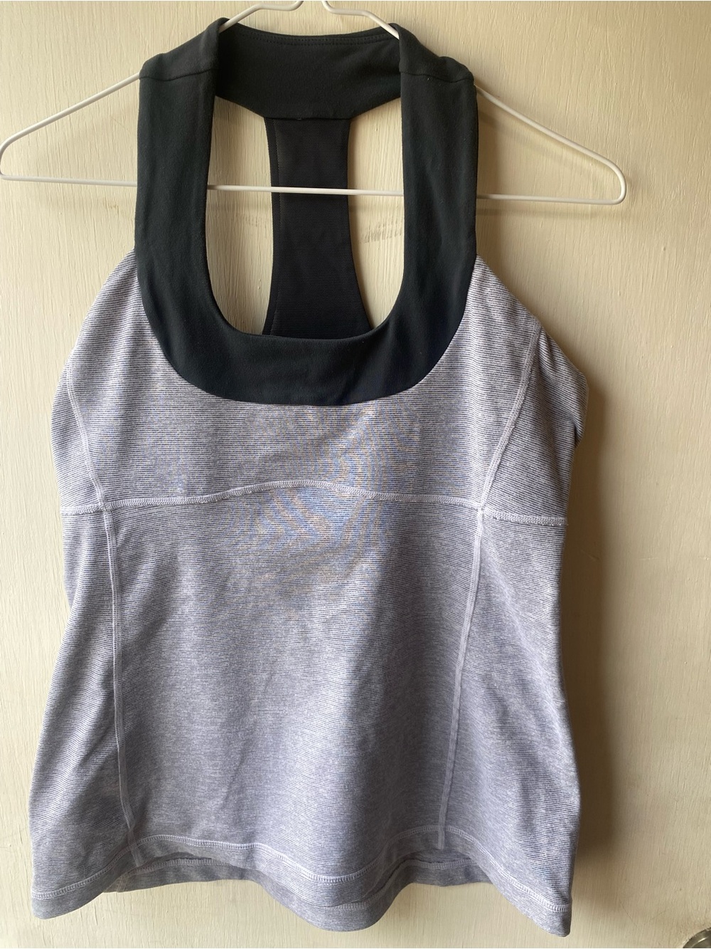 Lululemon Gray Athletic Tank with Black Racerback Trim
